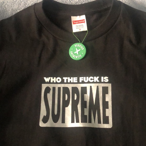 SUPREME “who the F***”  SS T-shirt. NEW , only tried on. - Picture 2 of 4